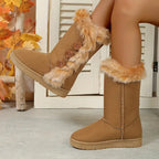 Platform Winter Faux Fur Keep Warm Mid-Calf Women__ Snow Boot