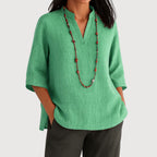 Sofia Amoretti 3/4 Sleeve Relaxed Fit Blouse