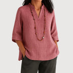 Sofia Amoretti 3/4 Sleeve Relaxed Fit Blouse