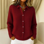 Sofia Amoretti Collared Button-Up Cardigan