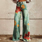 Sofia Amoretti Flared Jeans with All-Over Print