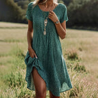 Sofia Amoretti Flowy Dotted Midi Dress
