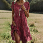 Sofia Amoretti Flowy Dotted Midi Dress