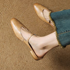 Sofia Amoretti Leather Flats with Buckle Strap