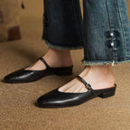 Sofia Amoretti Leather Flats with Buckle Strap