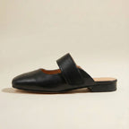 Sofia Amoretti Leather Mule Flats with Wide Strap