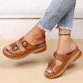 Sofia Amoretti Open-Toe Sandals with Adjustable Buckles