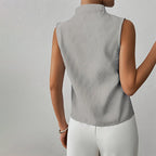 Sofia Amoretti Sleeveless Striped V-Neck Blouse