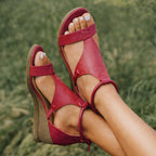 Sofia Amoretti T-Strap Wedge Sandals