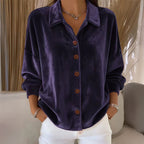 Sofia Amoretti Velvet Button-Front Shirt