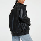 Sofia Amoretti Oversized Faux Leather Bomber Jacket