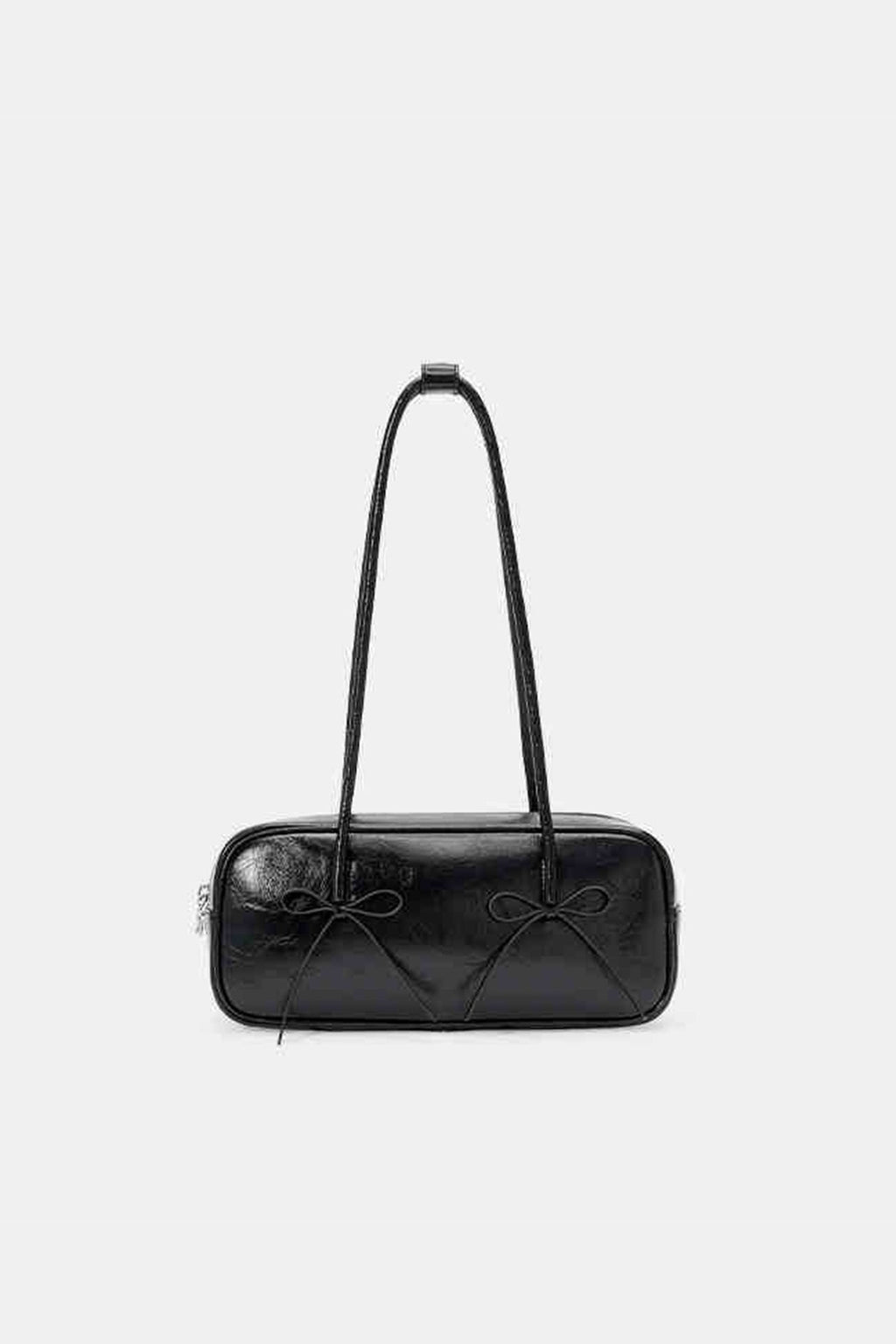 Solid Color Bow-tied Top-handle Bag