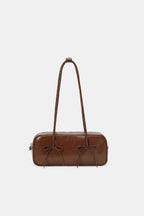 Solid Color Bow-tied Top-handle Bag