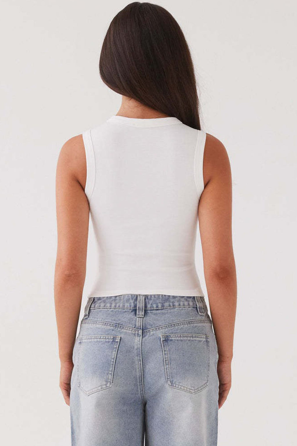 Solid Color Button-down Knit Tank Top