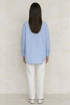 Solid Color Long Sleeve Striped Shirts