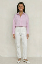 Solid Color Long Sleeve Striped Shirts