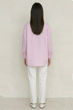 Solid Color Long Sleeve Striped Shirts