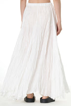 Solid Color Pleated Midi Skirt