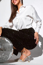 Solid Color Slim Fit Blouse