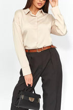 Solid Color Slim Fit Blouse
