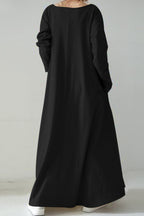 Solid Color V Neck Sweatshirt Dress