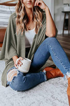 Solid Half Sleeve Wrap Cardigan