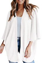 Solid Half Sleeve Wrap Cardigan