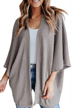 Solid Half Sleeve Wrap Cardigan