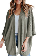 Solid Half Sleeve Wrap Cardigan