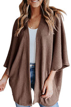 Solid Half Sleeve Wrap Cardigan