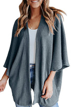 Solid Half Sleeve Wrap Cardigan