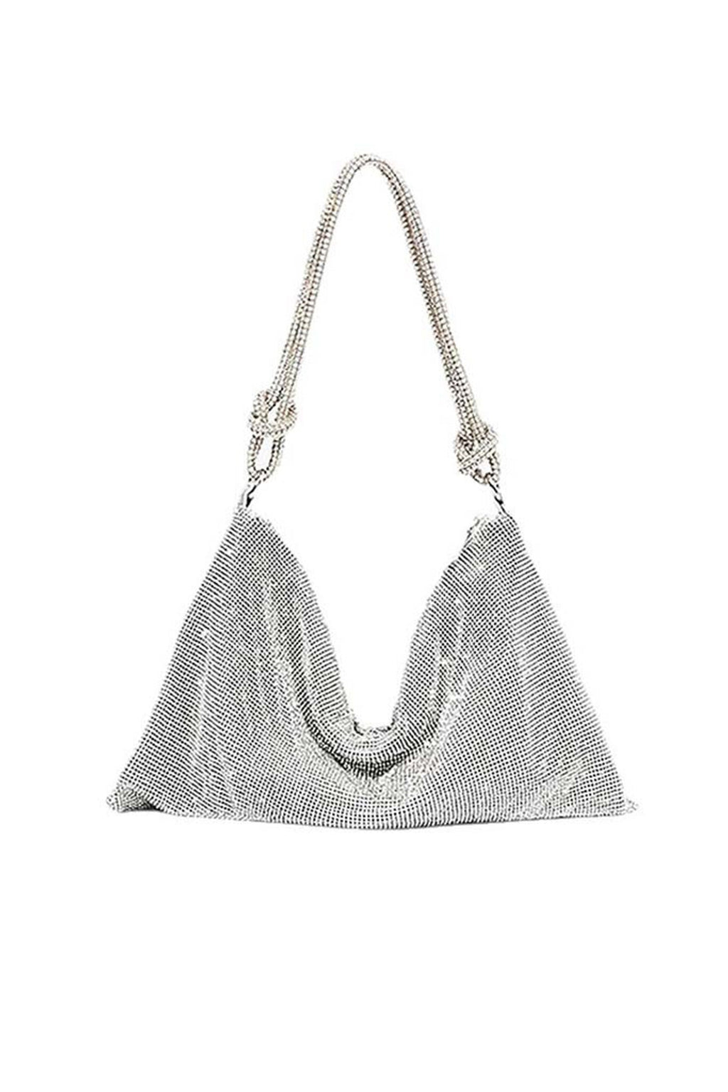 Solid Rhinestone Shoulder Bag
