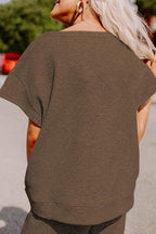 Solid Textured T-shirt Long Pants Set