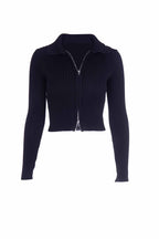 Solid Two-way Zipper Knit Cardigan