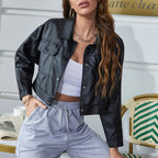 DressBetty - Faux Leather Short Y2k Jacket