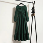 Floral Print Empire Waist Tiered Long Sleeve Maxi Dress
