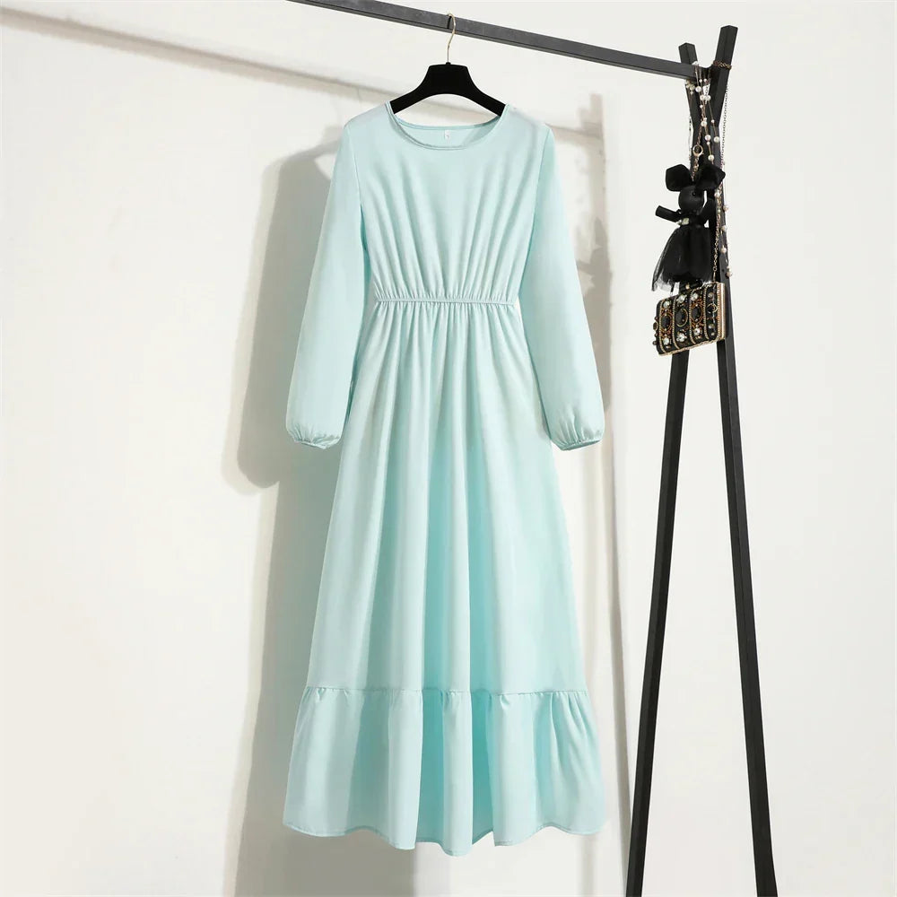 Floral Print Empire Waist Tiered Long Sleeve Maxi Dress