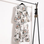 Floral Print Empire Waist Tiered Long Sleeve Maxi Dress