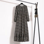 Floral Print Empire Waist Tiered Long Sleeve Maxi Dress