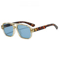 Square Frame Sunglasses with Double-Bridge Accent
