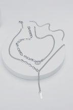 Blue Zone Planet | Stainless Steel Two-Piece Necklace Set