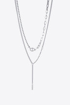 Blue Zone Planet | Stainless Steel Two-Piece Necklace Set