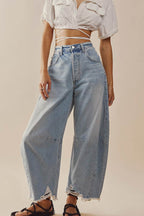Straight-leg Denim Ninth Pants