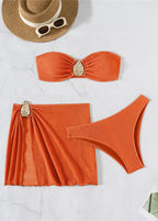 Strapless Draped Bikini Set