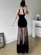 Strapless Sheer Maxi Dress