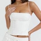 Zip-Up Bustier Corset Crop Top