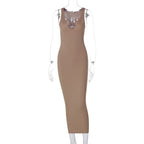 Ribbed Knit Sleeveless Mock Neck Bodycon Mini Dress