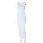 Ribbed Knit Sleeveless Mock Neck Bodycon Mini Dress