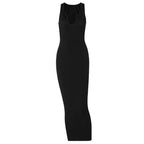 Ribbed Knit Sleeveless Mock Neck Bodycon Mini Dress