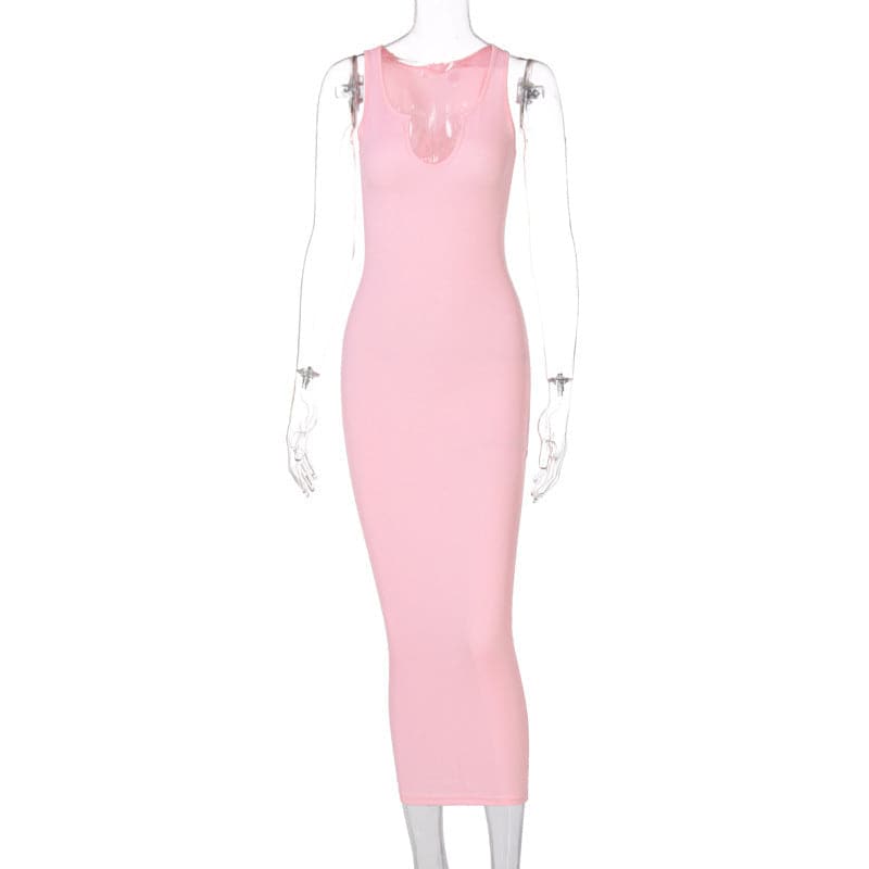 Ribbed Knit Sleeveless Mock Neck Bodycon Mini Dress